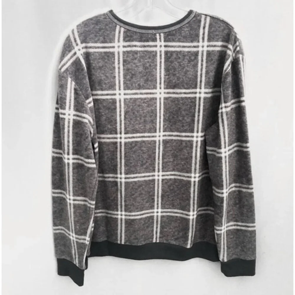 Koolaburra Ugg Brushed Fleece Top Sweater Plaid Size Small NWT